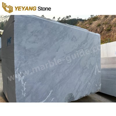 Bloco de pedra de mármore branco e cinza natural Pedreira própria