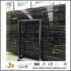 Naturais chinês mármore com veia de ouro preto para a parte superior da vaidade do banheiro e a parte superior do trabalho