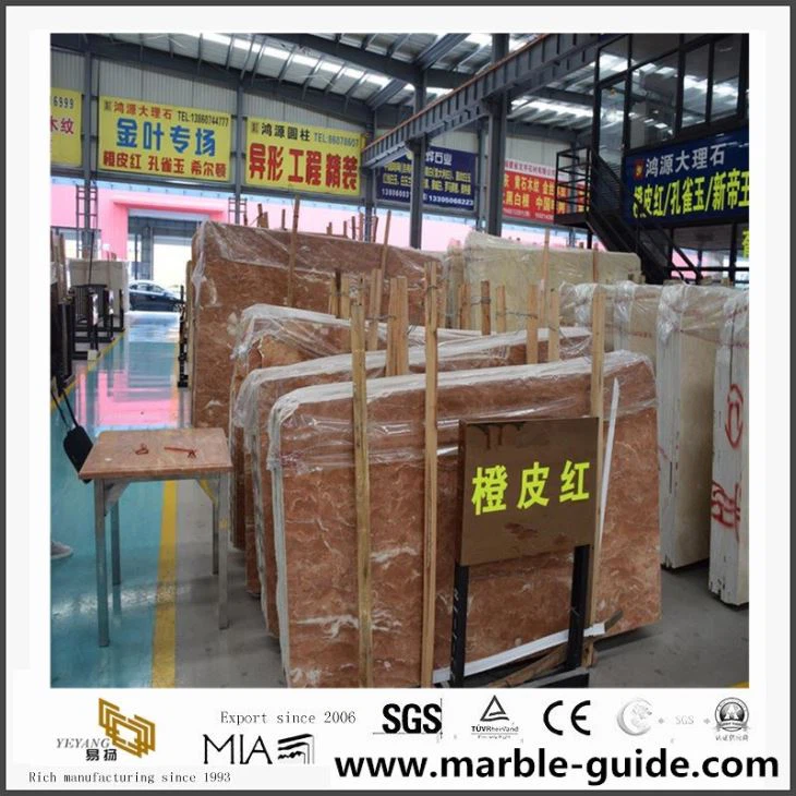 Tea Rosa Orange Red Marble For Exterior Wall Building Materials