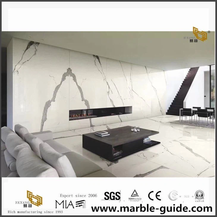 Azulejo de mármore calacatta branco natural para parede e piso