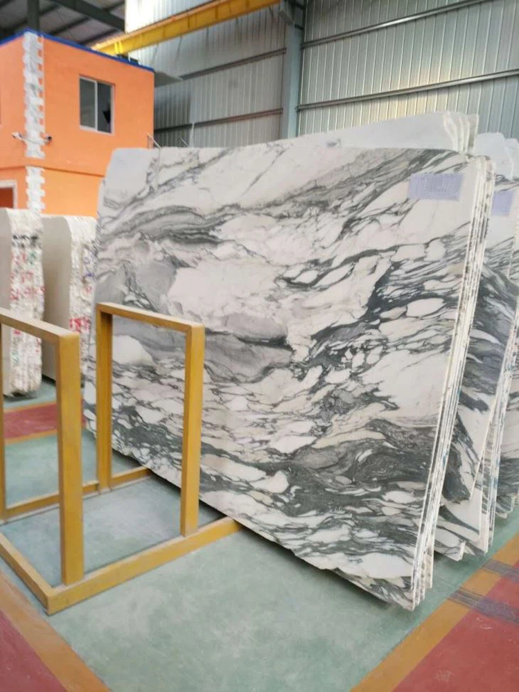 Mármore na laje de mármore branco