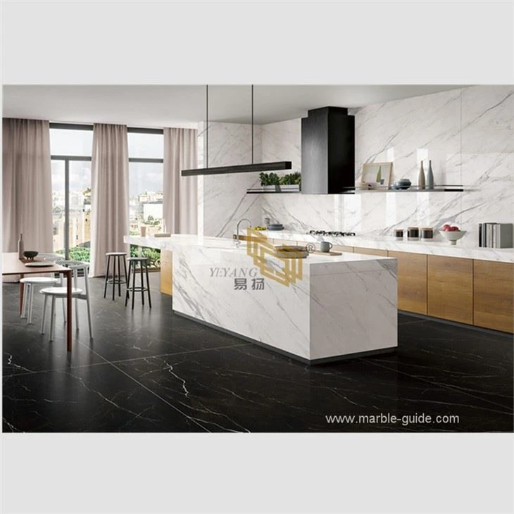 Nero Marquina Marble Looking Sintered Stone Countertop