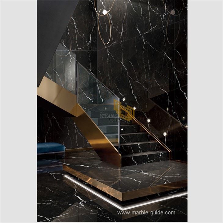 Nero Marquina Marble Looking Sintered Stone Countertop