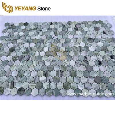 Gelo Jade Verde Mármore Mosaico Azulejos Para Cozinha Backsplash E Casa de Banho Parede